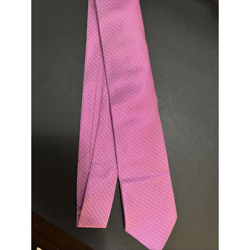 Perry Ellis 100% Polyester Pink Polka Dot Tie Beautiful!